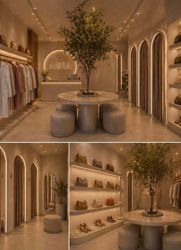 طراحی بوتیک و دکوراسیون داخلی فروشگاه لباس